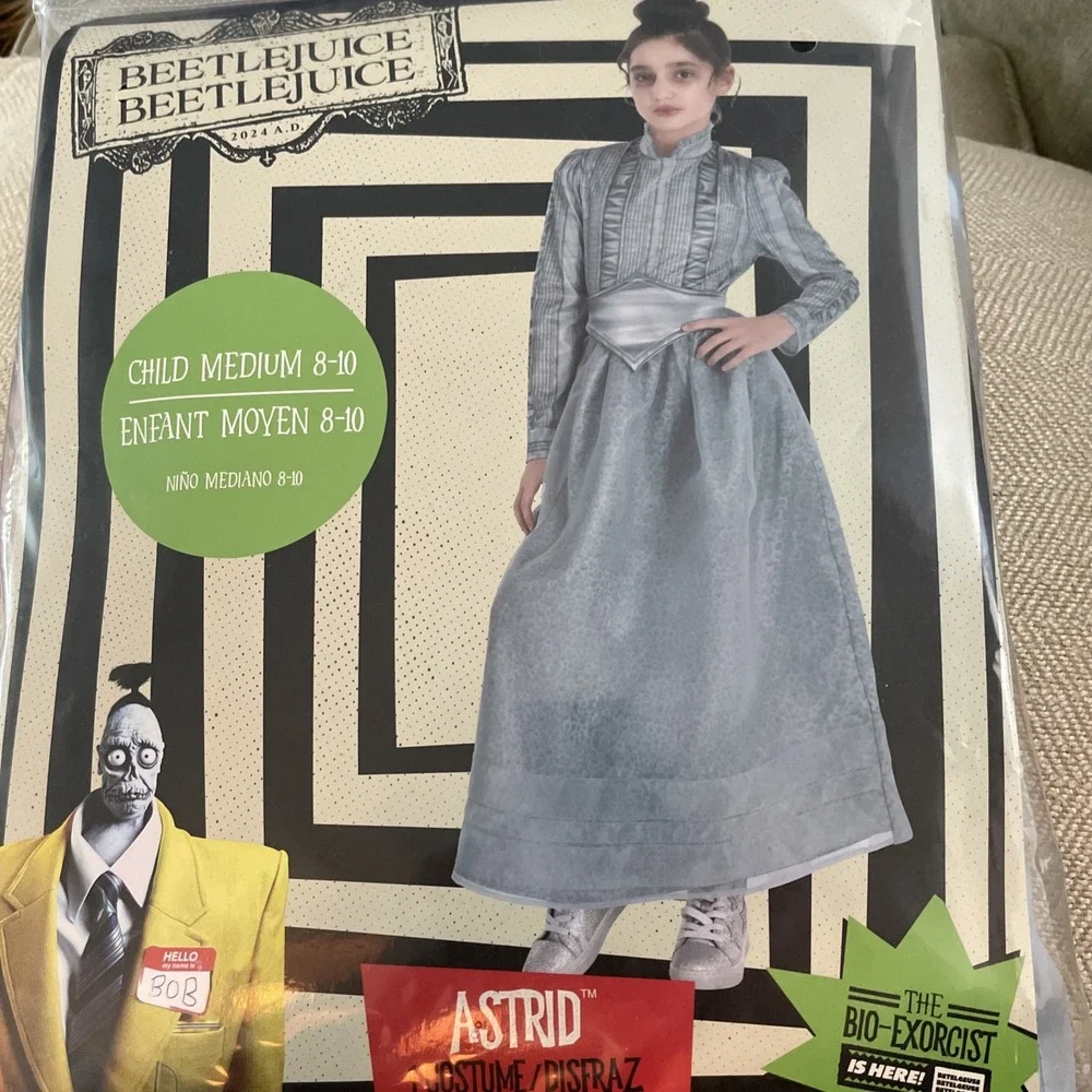 Astrid Costume Beetlejuice Beetlejuice Child Medium Size 8-10 Dress W Att Belt - Picture 6 of 7
